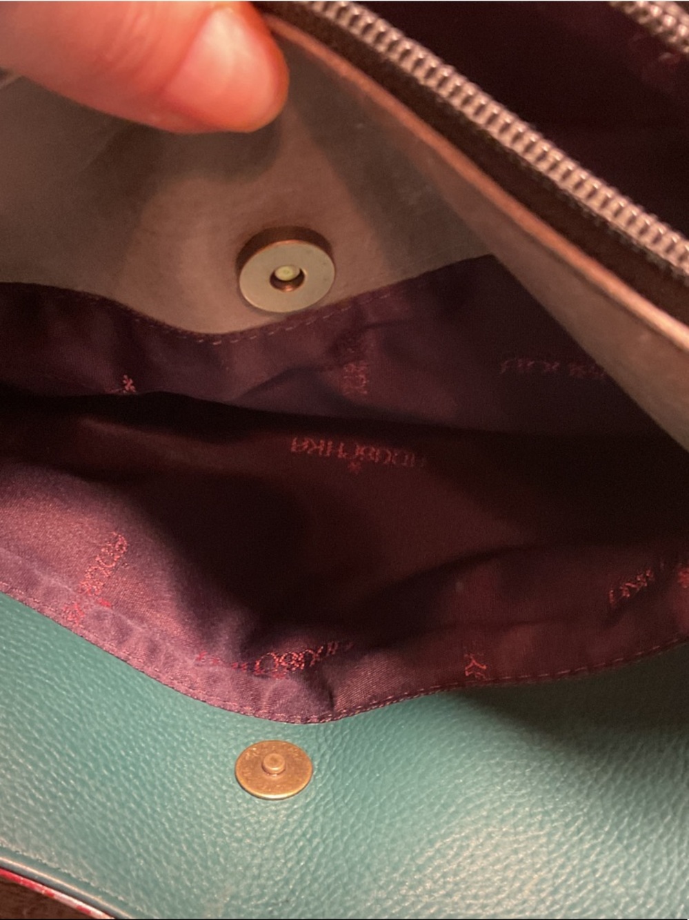 Anuschka Teal Strap Hand-Painted Metallic Butterfly Shoulder Bag - Picture 13 of 13